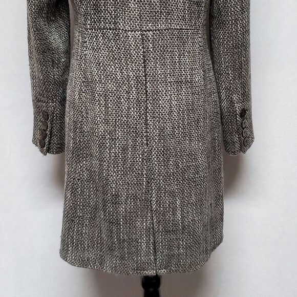 VINTAGE 90s/Y2K Old Navy Brown Tweed Italian Wool Princess Coat Peacoat Jacket - Picture 12 of 15